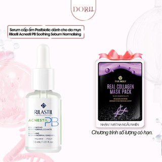 Serum cấp ẩm chứa Postbiotic dành cho da mụn Rilastil Acnestil PB Soothing Sebum Normalising gel 30ml tặng mặt nạ Pax