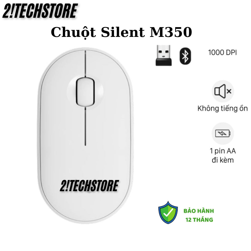 Chuột Không Dây Logi M350 Silent (OEM)- Chuột Văn Phòng Thiết Kế Đẹp, Kết Nối Bluetooth USB, BH 12T