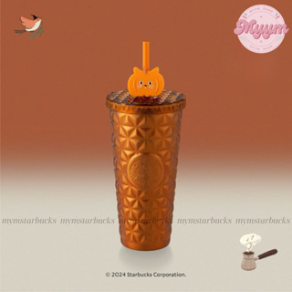   Authentic  LY GIỮ NHIỆT 20OZ  591ML  STARBUCKS AUTUMN ORANGE DION SPOOKY KITTY SS WITCH'S HALLOWEEN PARTY​ 🦇🎃 