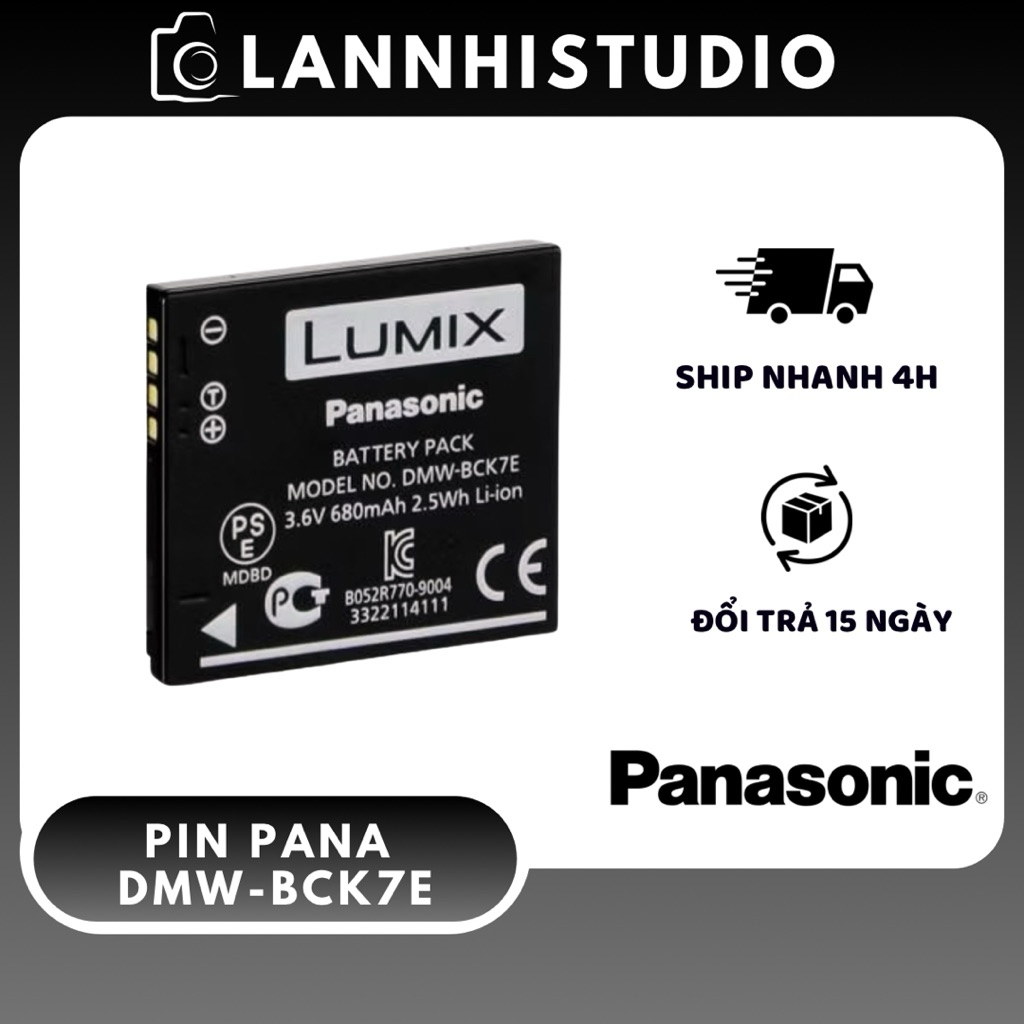 P.i.n Panasonic DMW-BCK7E Tương thích với các dòng máy ảnh Panasonic Lumix DMC-FH24, DMC-FH25, DMC-F