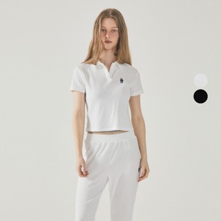 Áo Thun WHO.A.U Steve Ribbed Collar T-Shirt_ WHHAF3751F