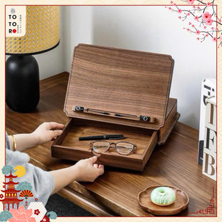 Kệ Đọc Sách 2In1 Gỗ Óc Chó Cao Cấp, Kệ Đọc Sách Kết Hợp Ngăn Kéo Tiện Dụng, Thiết Kế Thông Minh