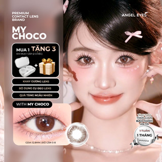 Lens nâu có độ cận MY CHOCO hiệu Angel Eyes có độ từ 0 - 8 độ, dòng kính áp tròng nâu tự nhiên phù hợp đeo hằng ngày