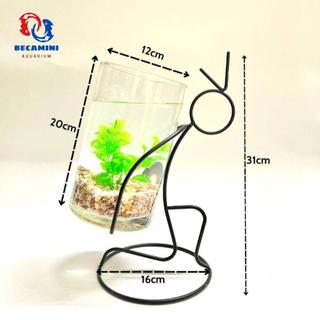 Bể cá mini để bàn người cõng bình