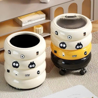 Thùng rác bánh rán thùng rác có thể tháo rời hoạt hình thùng rác dễ thương trong phòng khách 