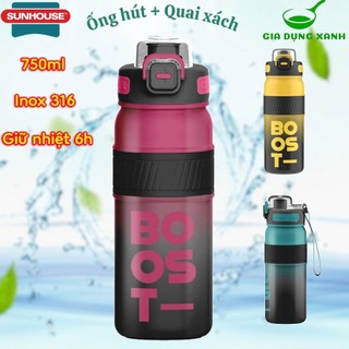 Bình giữ nhiệt Sunhouse Double Boost 750ml KS-TU750BR (ĐỎ), TU750BY (VÀNG)