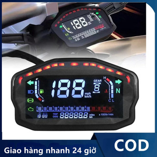 Đồng hồ tốc độ kỹ thuật số LCD LED đa năng cho xe máy 1/2/4 xi-lanh