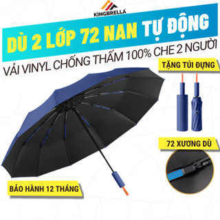 [Hoả Tốc] 🌂Ô Chống Gió 72 Nan Cao Cấp Vải Phủ 2 Lớp Chống UV, Dù Bấm Tự Động Gấp Gọn Che Nắng, Che Mưa KingBrella