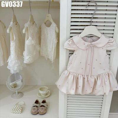 Váy Sát Nách Cổ Tròn Họa Tiết Trái Tim Tùng Xòe Cho Bé Gái 1-8 Tuổi MINTSCLOSET Quảng Châu - GV0332