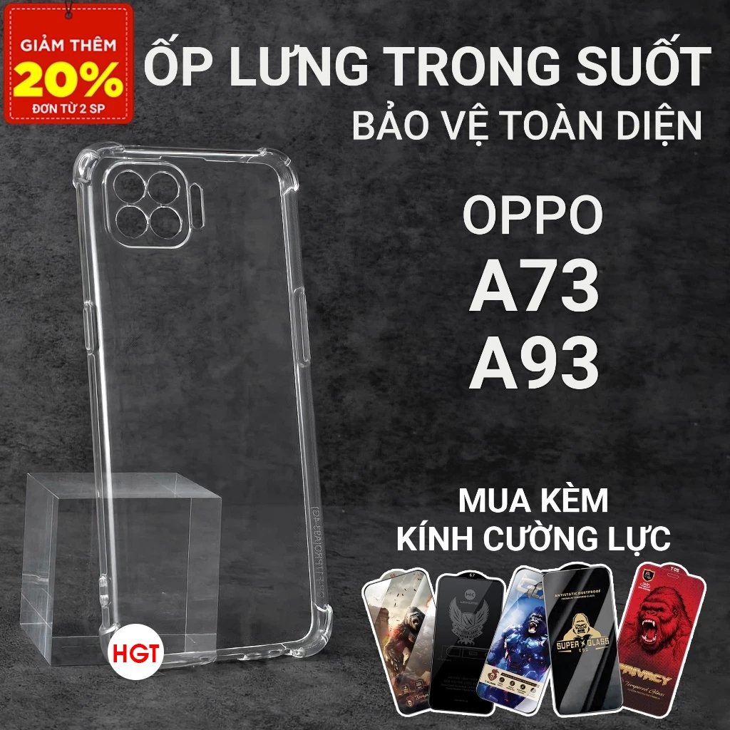 Ốp lưng Oppo A73 - A93 và kính cường lực nhiều serri