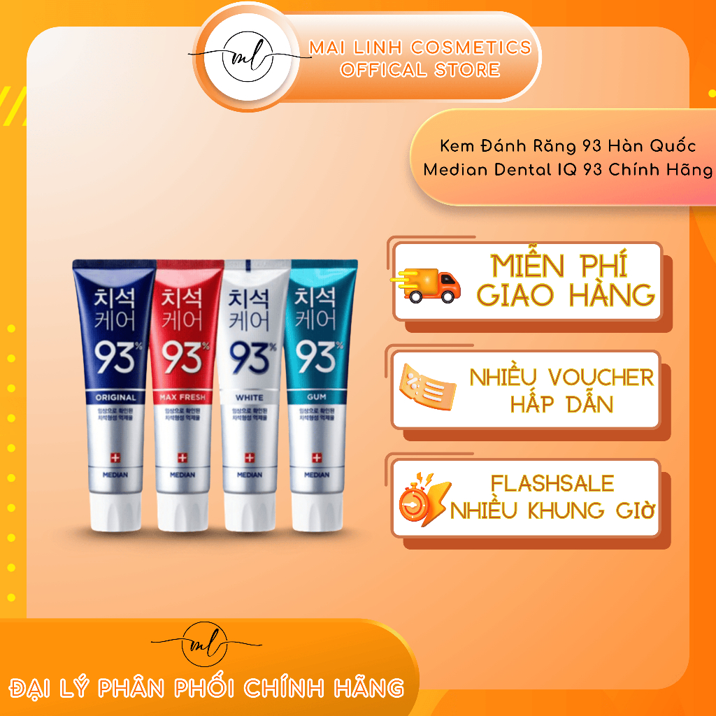 [KEM ĐÁNH RĂNG] Kem Đánh Răng 93 Hàn Quốc Median Dental IQ 93 Mẫu Mới
