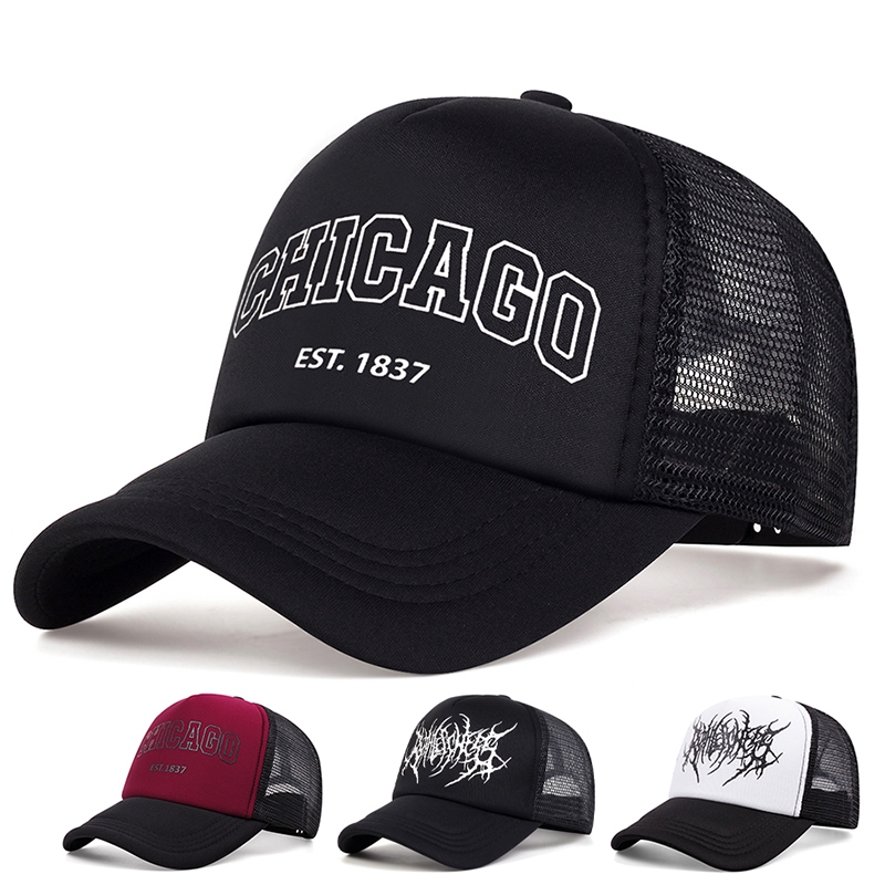 Mũ xe tải thời trang cho nam giới mũ bóng chày Gothic mùa hè net snapback cap mặt trời visor cap thể