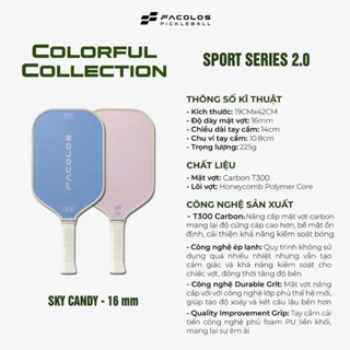 ( HÀNG CHÍNH HÃNG)  Vợt Pickleball Facolos Sport Series 2025 – Colorful Collection