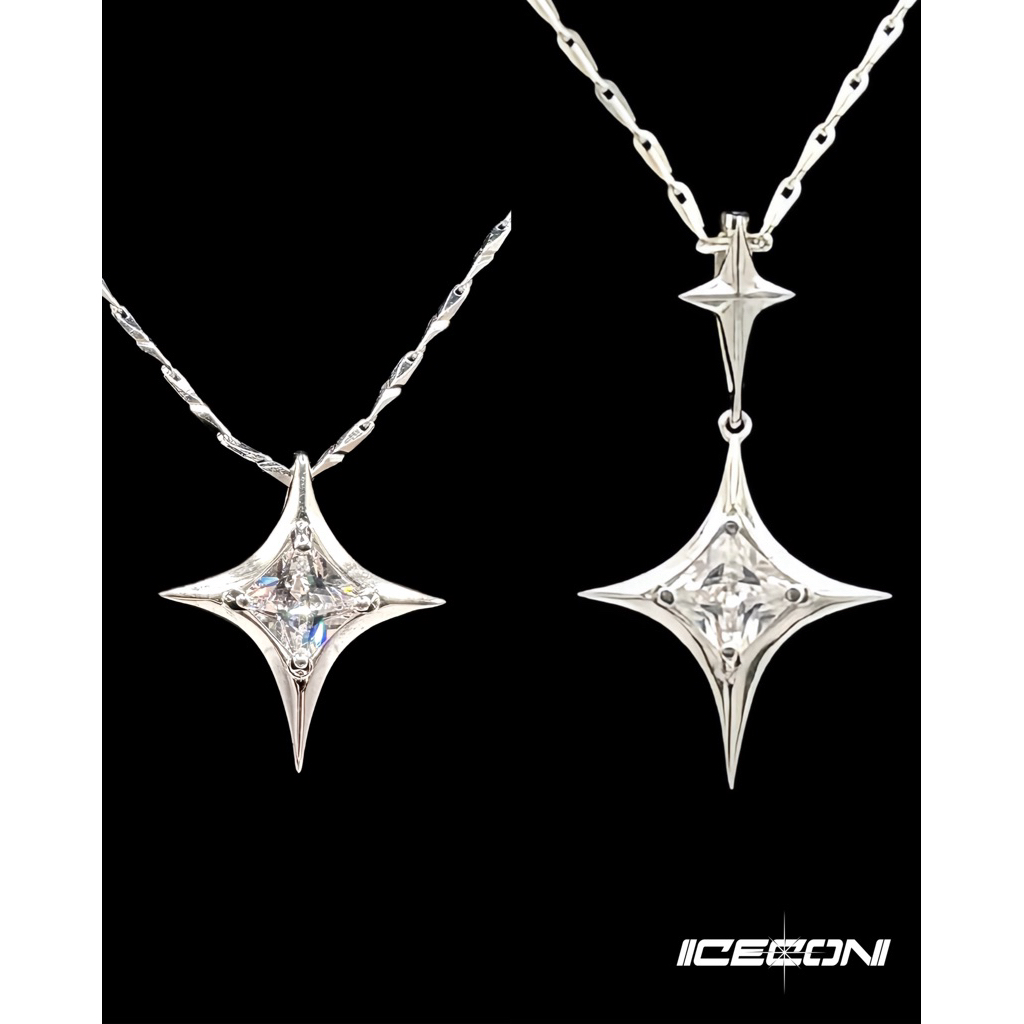 Dây Chuyền Ngôi Sao Bling Star Bạc 925 - Mạ Vàng Trắng Icecon SS 2024 ( Bling Star Necklace - SS 202