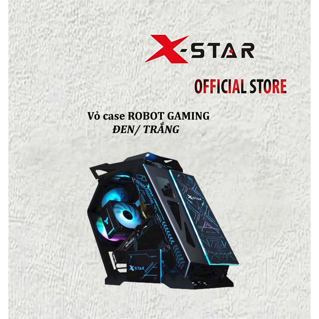 Vỏ case máy tính ROBOT XSTAR GAMING Trắng/Đen.