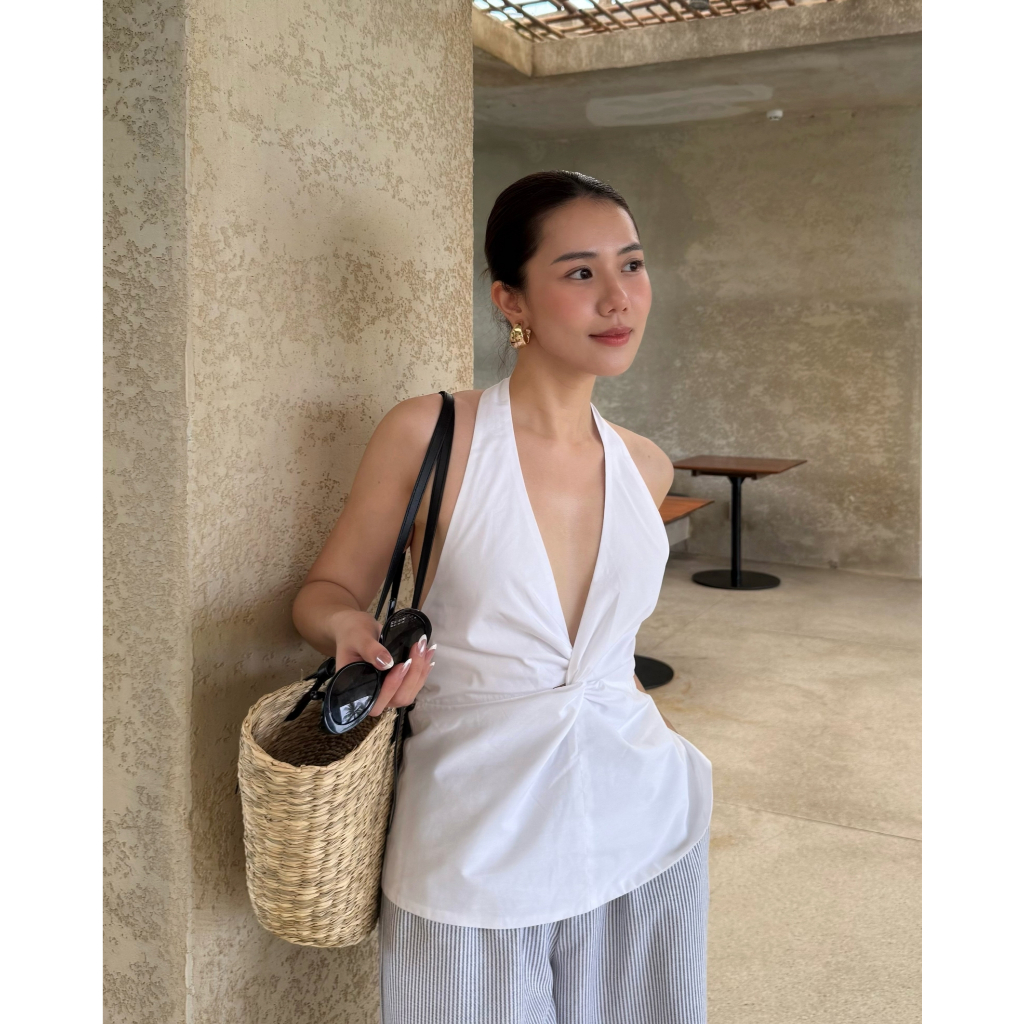 AO'EM STUDIOS | CAMISO TOP - Áo KIểu Nữ Dạng Yếm Vải Cotton Phong Cách Trẻ Trung