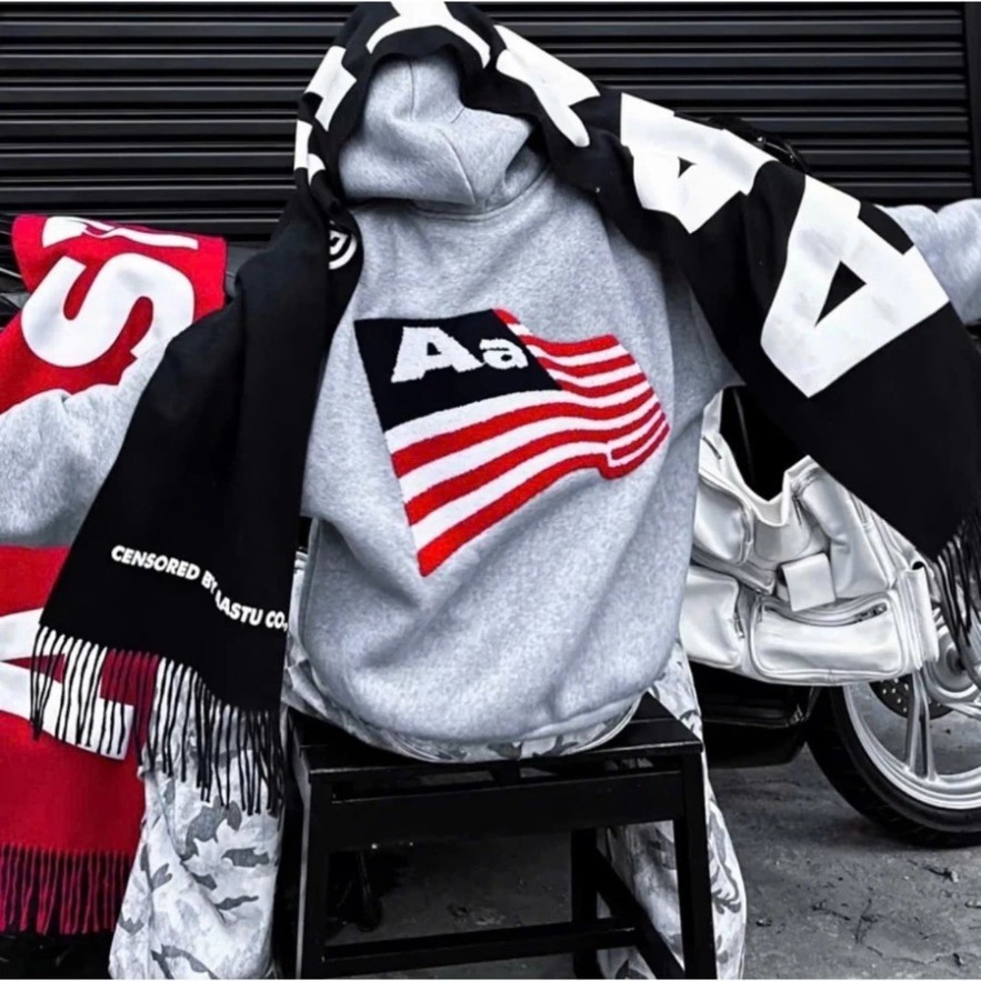 Áo Khoác Hoodie Zip Aastu Thêu Hình Cờ Mỹ Rộng Boxy Chất Nỉ Chân Cua Thêu Xù Đẳng Cấp Thời Trang Hot