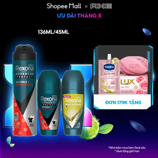 Xịt/lăn khử mùi Rexona 72H kháng khuẩn thể thao dành cho nam 135/45ml