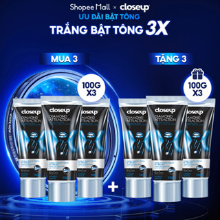Bộ 3 Kem Đánh Răng Closeup Diamond Attraction - Trắng răng sau 1 lần chải 100g