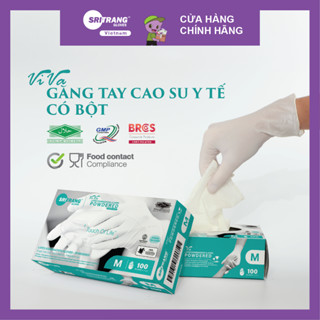 Găng tay cao su y tế Latex Có Bột Sri Trang VIVA 4.8g 100 chiếc/hộp