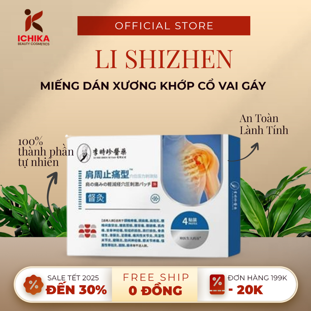 Miếng Dán Xương Khớp Cổ Vai Gáy LI SHIZHEN – Dán Li Shizhen Làm Dịu và Mang Lại Sự Dễ Chịu Cho Cổ Va