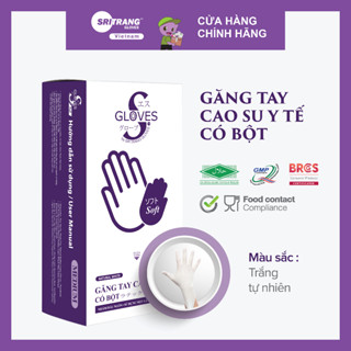 Găng tay cao su Latex CÓ BỘT Sgloves  4.8g 100 chiếc/hộp