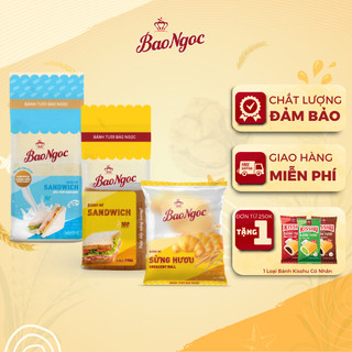   5 Vị  Bánh Mì KHÔNG CÓ NHÂN Bảo Ngọc Sandwich Không Viền Sandwich Gạo Lứt Bánh Sừng Hươu 