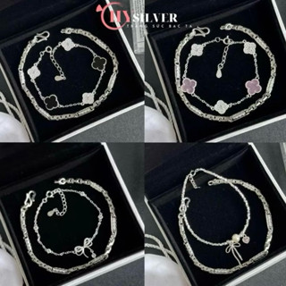 (Tặng nước rửa bạc) Bộ sưu tập các mẫu lắc tay đôi bạc nam nữ CHY SILVER mix mẫu bạc thật