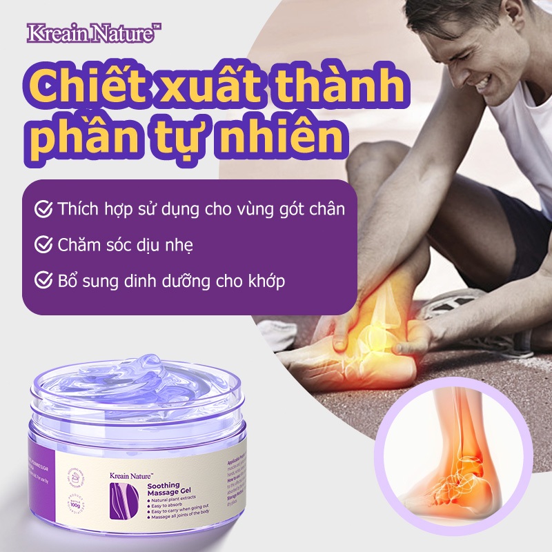 Kreain Nature Kem làm dịu khớp gót chân làm giảm cơn đau do viêm cân gan chân và viêm gân Achilles