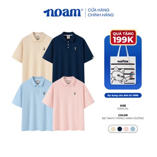 Áo Polo Form rộng NOAM Teeny Homies Cotton 100% mềm mịn vượt trội - Màu hồng/ Navy/ Xanh pastel/ Nâu