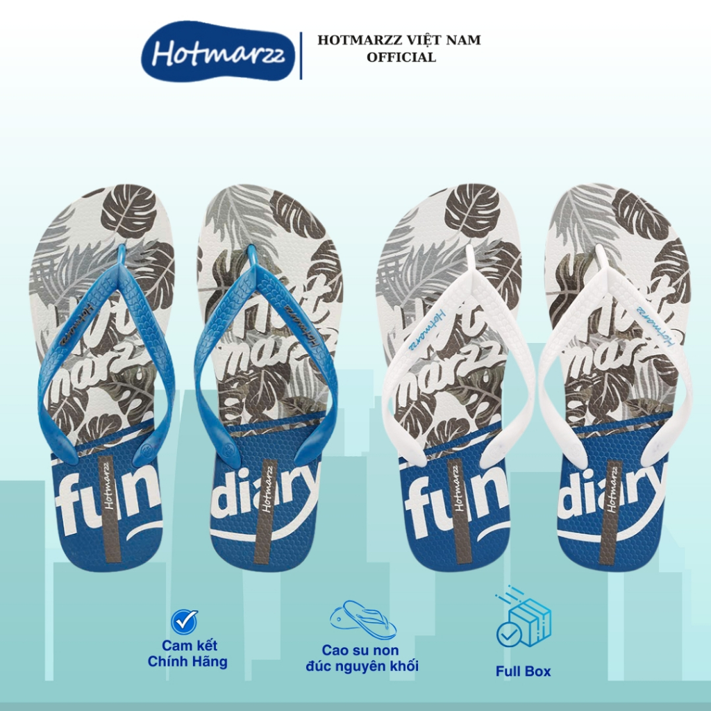 Hotmarzz VN [Chính Hãng]Dép Hotmarzz Lá Xám HM0881 Cao su Non SIÊU BỀN