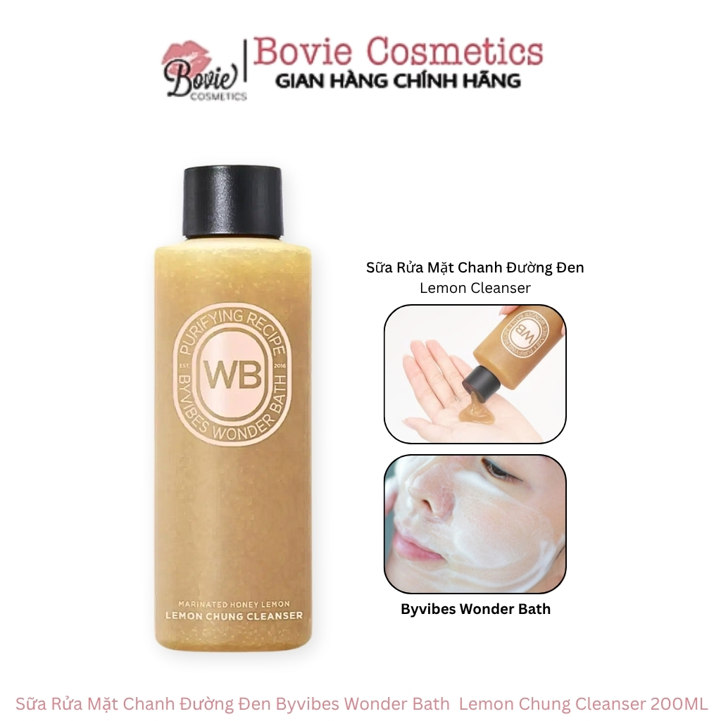Sữa Rửa Mặt Chanh Đường Đen Byvibes Wonder Bath Lemon Chung Cleanser