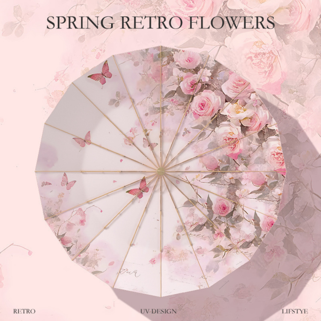 Ô Dù Che Mưa Nắng 16 Nan Kép Cao Cấp, Phong Cách Trung Hoa Cổ Điển Phụ Kiện Chụp Ảnh Xinh Xắn