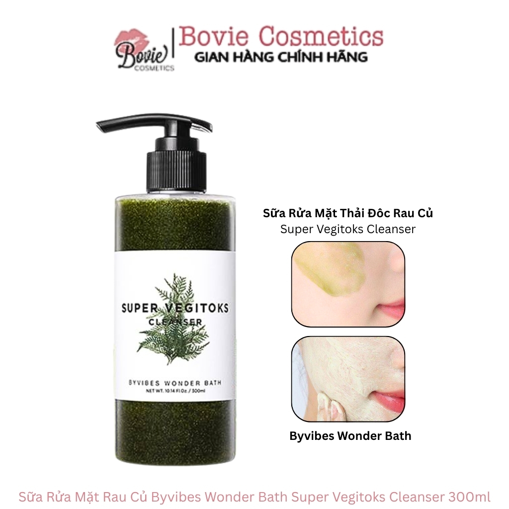 Sữa Rửa Mặt Rau Củ Thải Độc Byvibes Wonder Bath Super Vegitoks Cleanser 300ml