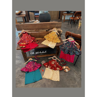 (Tặng bườm)Yếm gấm Hiểu Khê cho bé gái (Nhà may Xuka handmade)