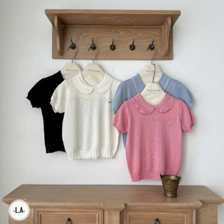  Áo len cổ sen tay cộc đính tag hàng quảng châu A223 