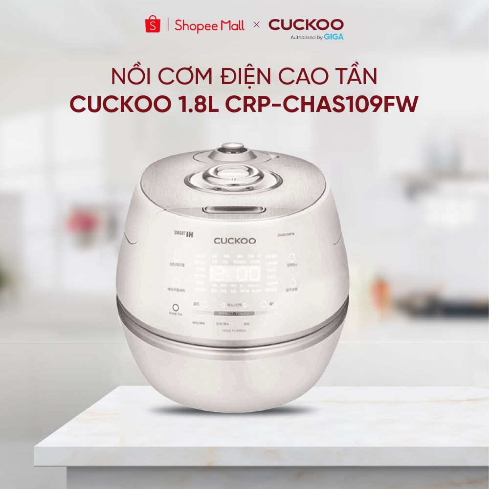 Nồi cơm điện cao tần Cuckoo 1.8L CRP-CHAS109FW/CRP-CHAS109FB - Auto Steam Cleaning - Lòng nồi inox