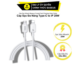  Cáp Sạc Nhanh Baseus Crystal PD 20W Type-C to Ln | Dây Dù Bọc 2 Lớp Siêu Bền 