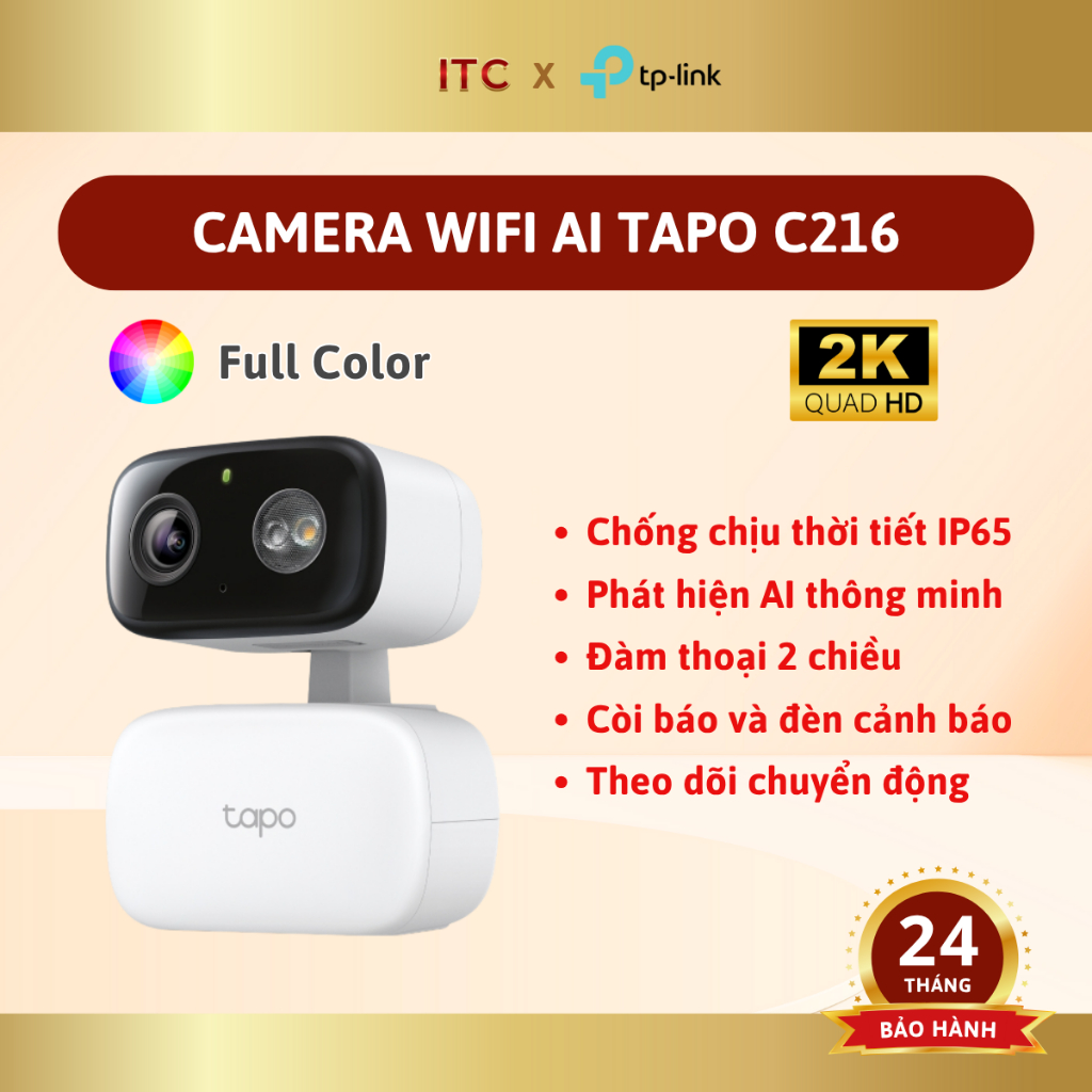 Camera 2 mắt  TP-Link Tapo C216 / C246D  AI Thông Báo Thông Minh, Phát Hiện Chuyển Động IP 66 Chống 