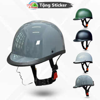 Mũ bảo hiểm lưỡi trai nửa đầu Đua Ngựa Màu Xám Xi Măng hot trend thể thao thời trang đi trong phố