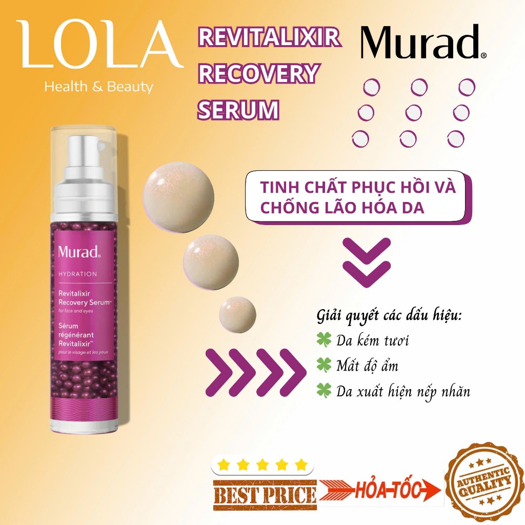 Serum Phục Hồi, Làm Dịu Da Stress, Cấp Ẩm Murad Revitalixir Recovery Serum
