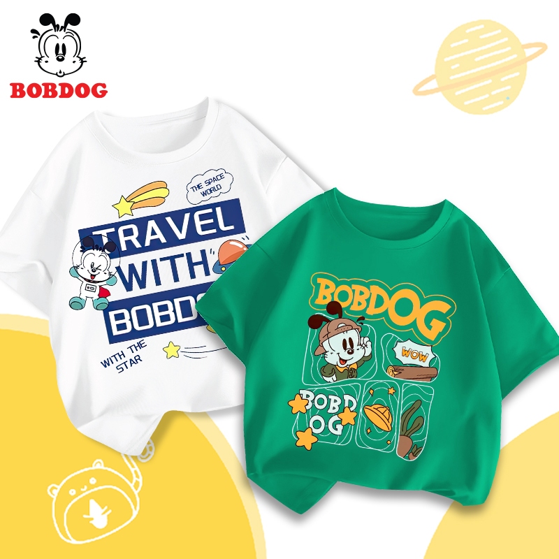 Áo thun bé trai BOBDOG áo phông trẻ em chất liệu cotton in hình travel nghộ nghĩnh cho bé