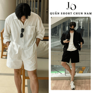 Quần Short Nam Cạp Chun Dây Rút Lưng Cao Quần Short Jean Nam BASIC Vải Dù Form Rộng Ngắn Trên Gối