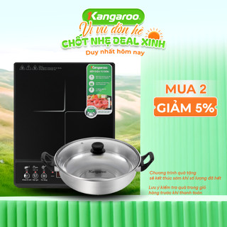[LIVE X KANGAROO] Bếp điện từ đơn Kangaroo KG18IC1 - Phím cơ và có kèm nồi lẩu - Công suất 2000W