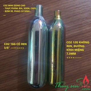 [HỎA TỐC] Chai CO2 mini dùng cho bia tươi, máy pha cafe, co2 mini cứu sinh