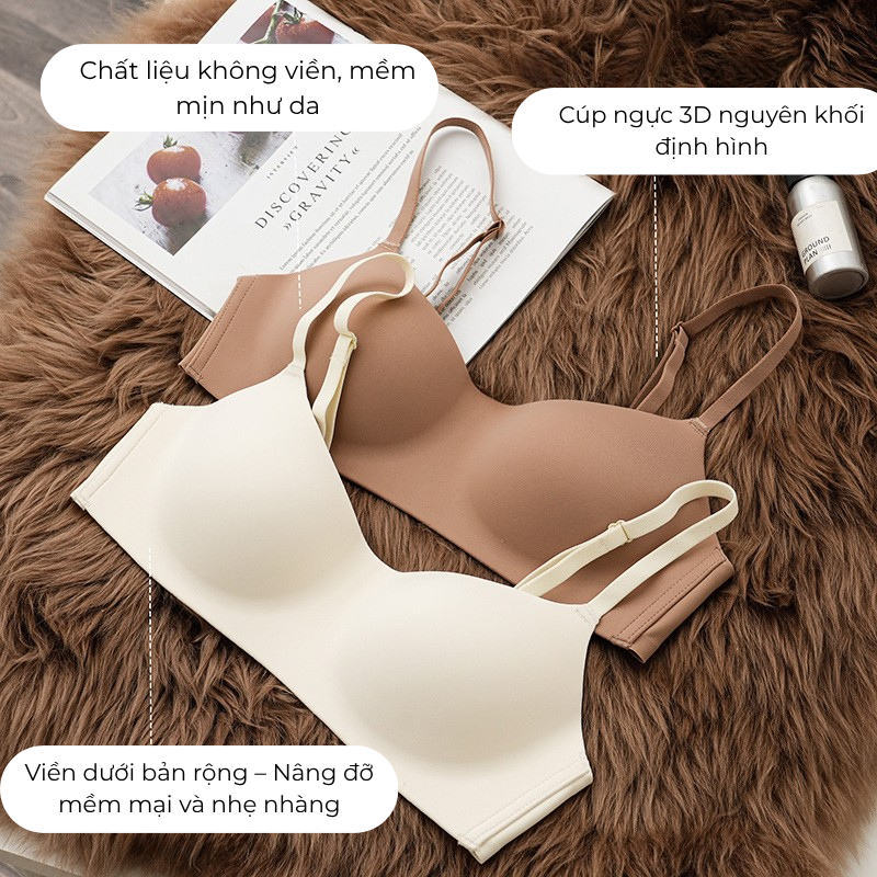 [Full size 32-38] Áo Lót Nữ AL158 Áo Su Đúc Cup Ngang, Đệm Mỏng, Không Gọng, Không Viền, Chống Chảy 