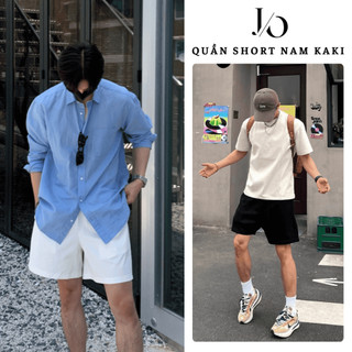  Quần Short Cạp Chun Nam Dây Rút Quần Short Chun Kaki Unisex Form Ngắn Trên Gối 3 Màu Đen - Be - Trắng 