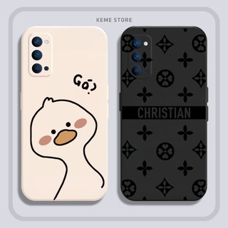 Ốp lưng Oppo Reno 4 in hình Lucky Virus và Vịt ngáo ngơ