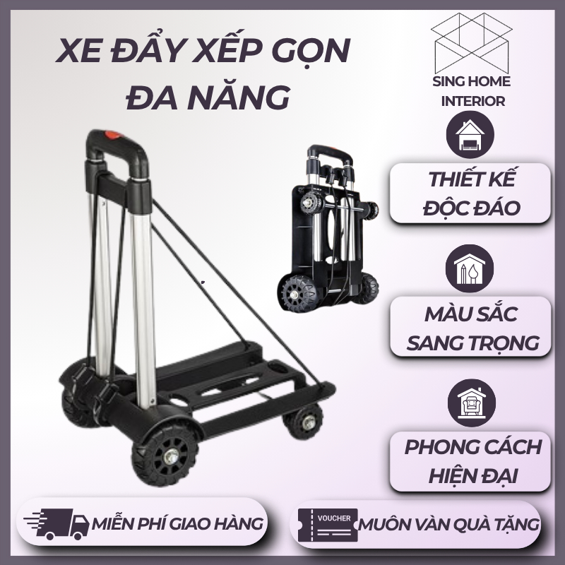 Xe đẩy hàng xếp gọn đa năng