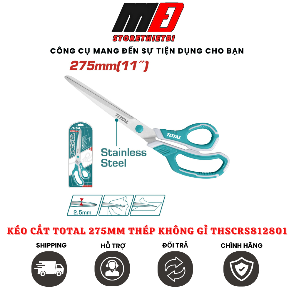 Kéo cắt 275mm TOTAL THSCRS812801 Chất liệu thép không gỉ